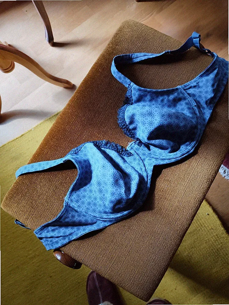 Esprit Damen Minimizer-BH 90C blau Bügel Spitze Muster Polyamid/Elasthan