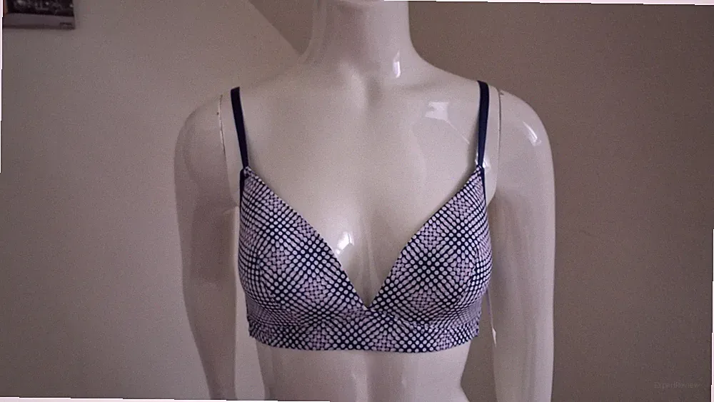 ESPRIT soft fit BH ohne Bügel gepolstert blau beige mehrfarbig gepunktet Gr 75C