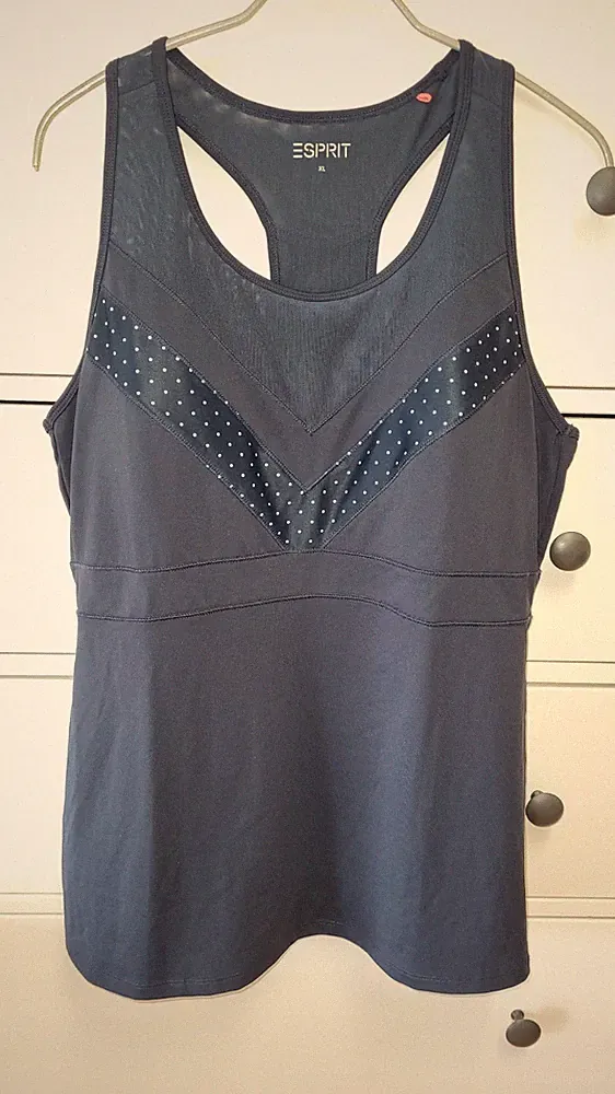 ° ESPRIT sports° Sport Top mit int. BH marineblau Gr. XL neuw.