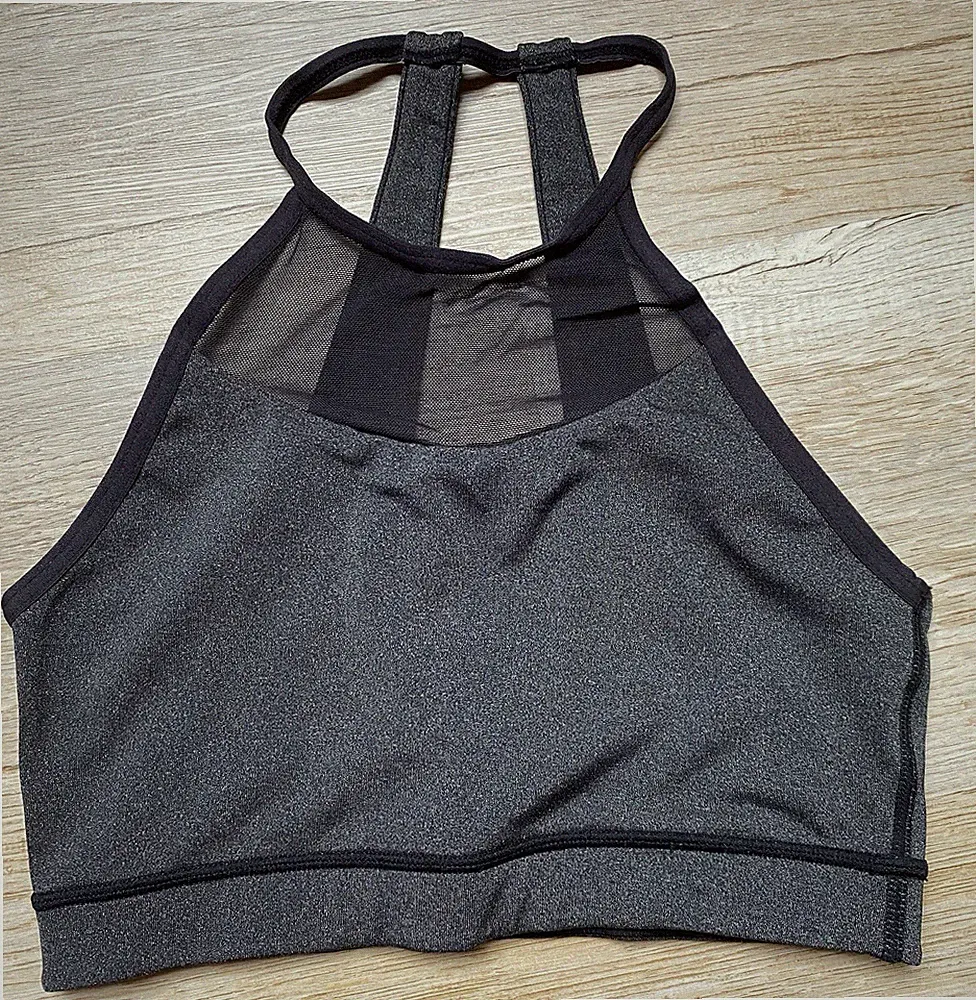 Even&odd Sport BH Bustier mesh Grau Schwarz Neckholder Gr S