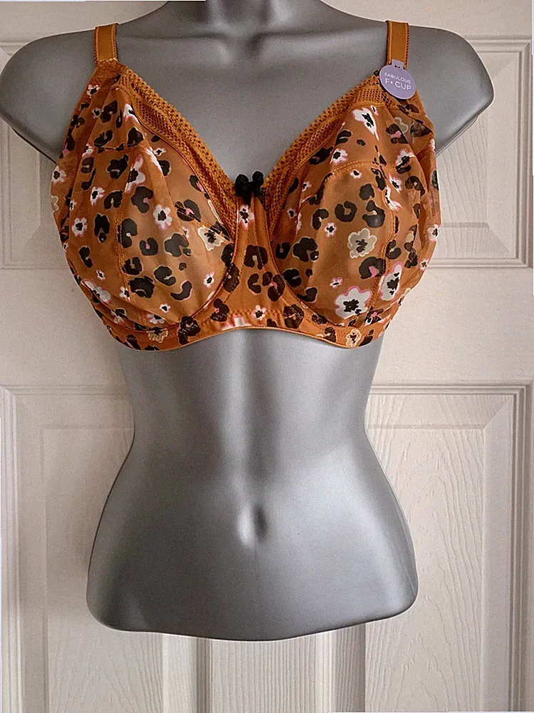 EX M*S Ginger Printed Mesh Bügel Max Support BH Größen 32G, 32GG, 32H