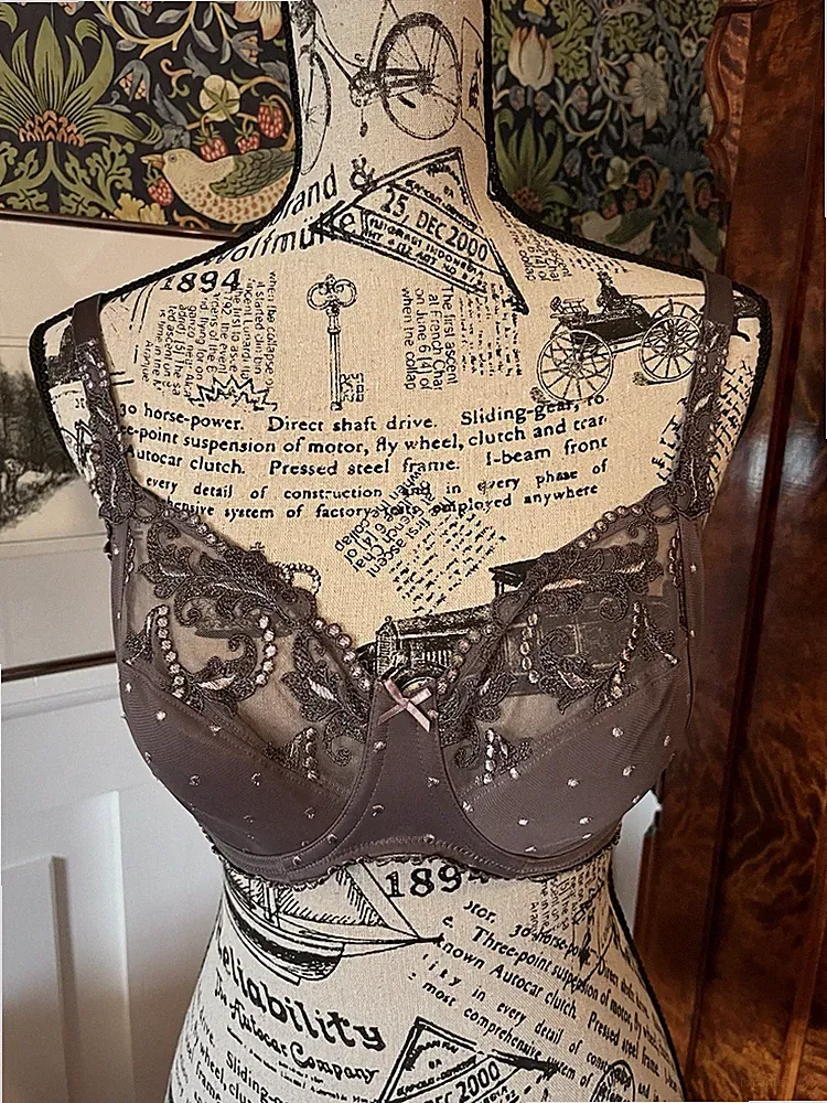 Felina Bügel BH Braun Schlammfarben Bestickt Gr.80 C + Zugabe NEU