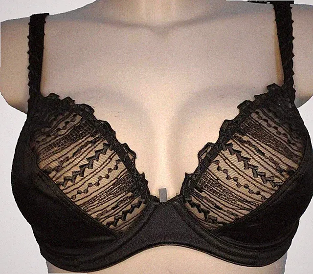 Felina Conturelle Plunge Bügel BH Gr.75C UK 34C 80609 Schwarz Elegant