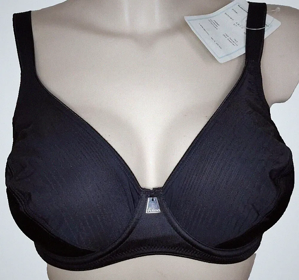 Felina Damen Bügel BH 543 Gr.75F UK 34E vollschale Schwarz gestreift