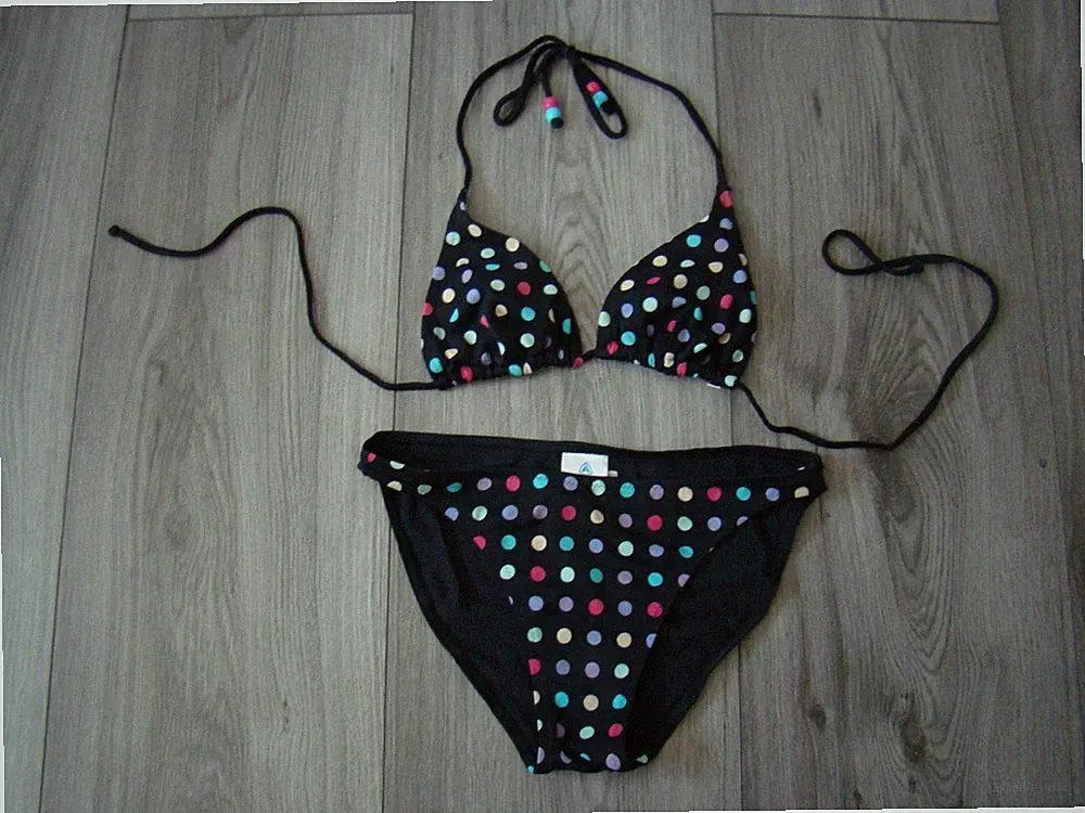 FIREFLY Damen BIKINI 34 Set Triangel BH HOSE Slip Badeanzug schwarz 1xgetragen