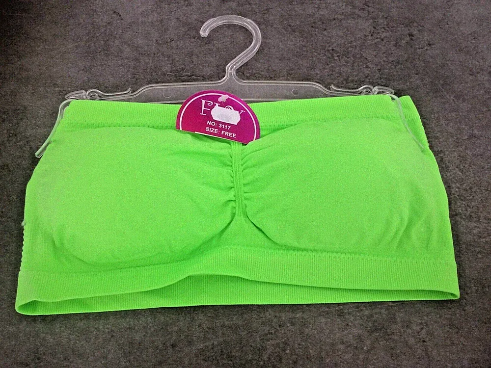 FLY Bandeau-BH Ohne Bügel Mit Füllung Starker Halt Grün FLUO S/M