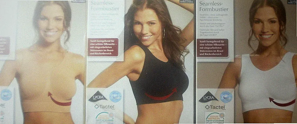 Formbustier weiß schwarz beige Gr. S 36/38 Sport BH Seamless Sport-BH Bustier