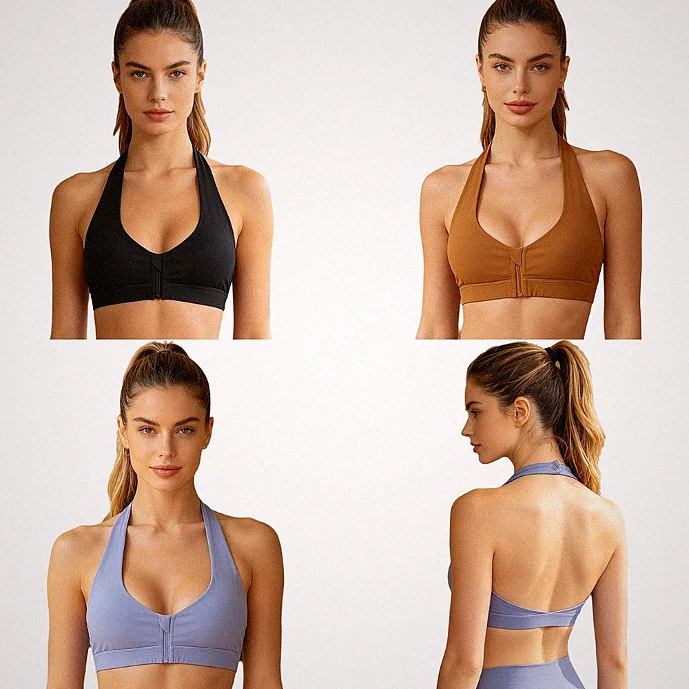 Frauen BH Einstellbar Unterwäsche Crop-Top Bralette Tiefer V-Ausschnitt Sport