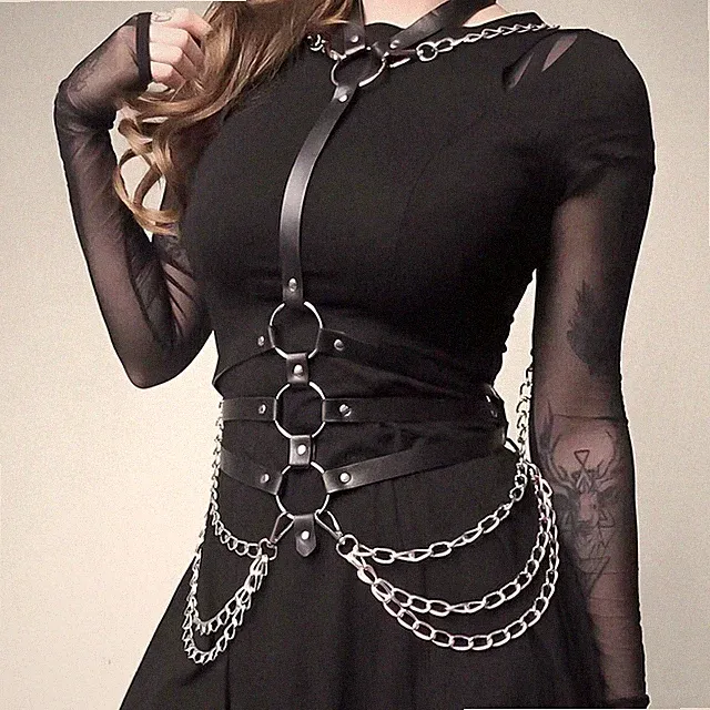 Frauen Punk Gürtel Mode – Leder Taillengürtel, Weiblicher Harnisch Dekor, Körper