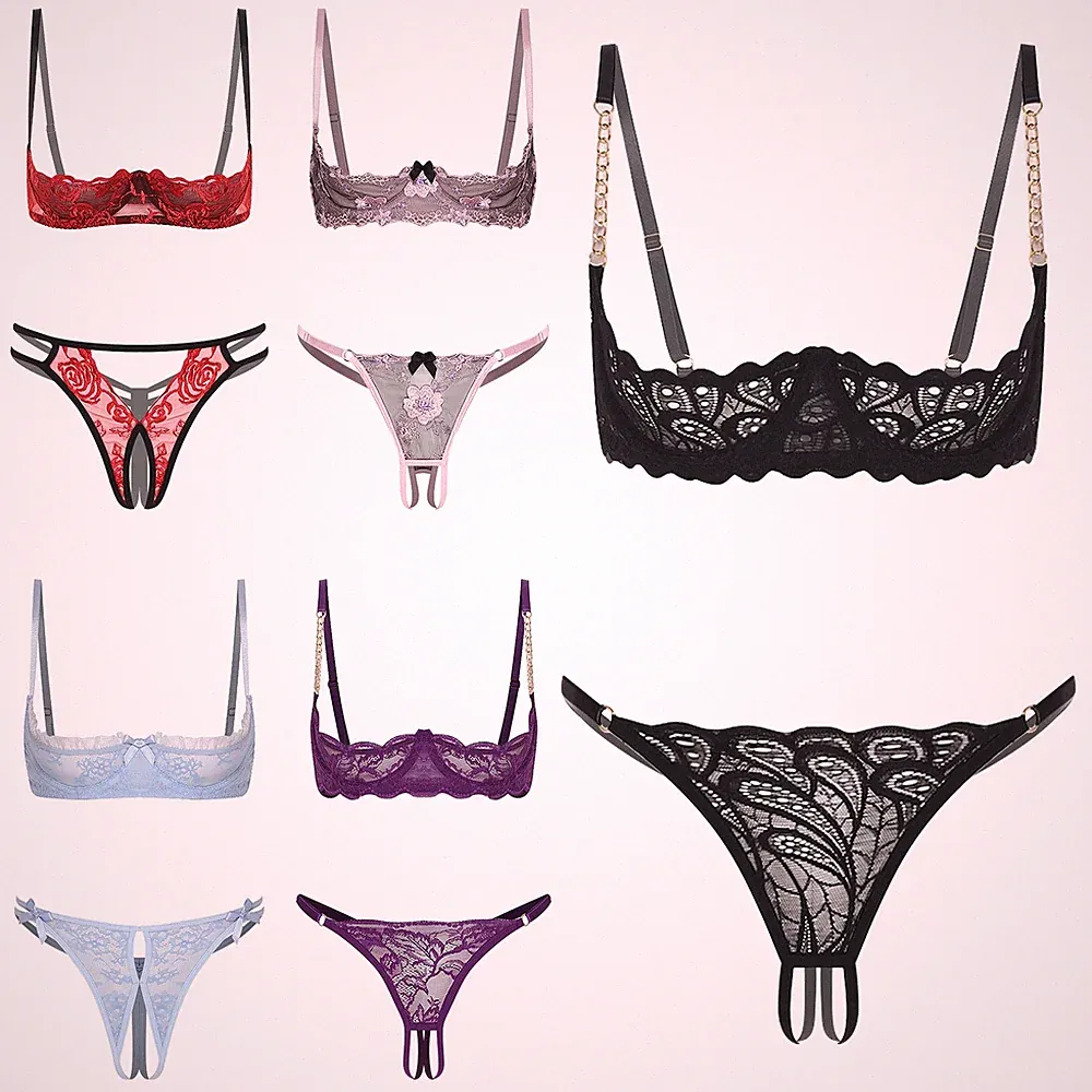 Frauen Satz Bügel-BH Unterwäsche Dreieck Nachtwäsche Babydoll Clubkleidung Für