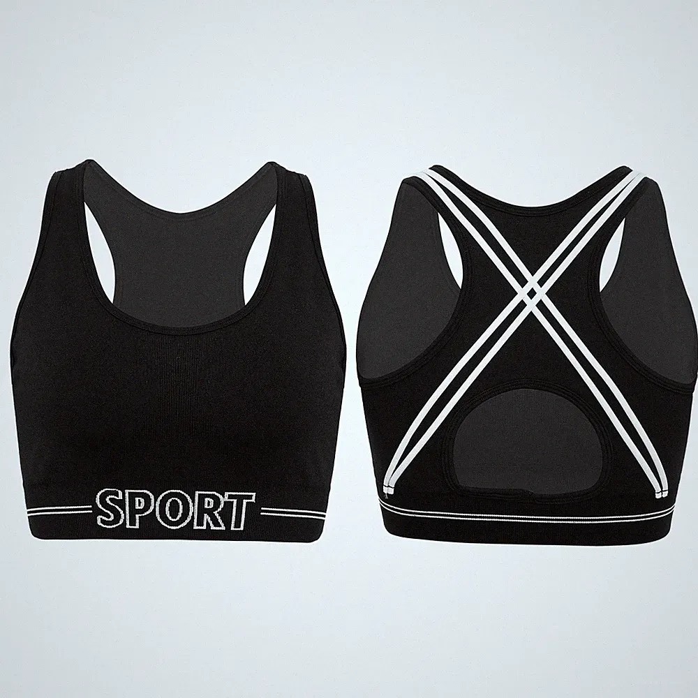 Frauen Sport Fitness BH-Top Lässig Trainieren U-Ausschnitt Crop-Top Slim-Fit