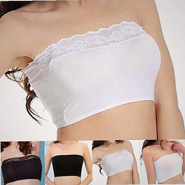 Frauen Stretch Bandeau BH Tr?gerlose Atmungsaktive Crop Tank Tops Unterhemden