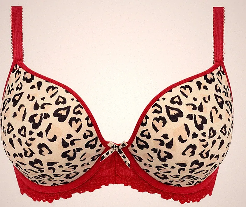 Freya Cherish Me ot Leoparden schalen Bügel-BH Gr.80D UK 36D schaumstoff spitze