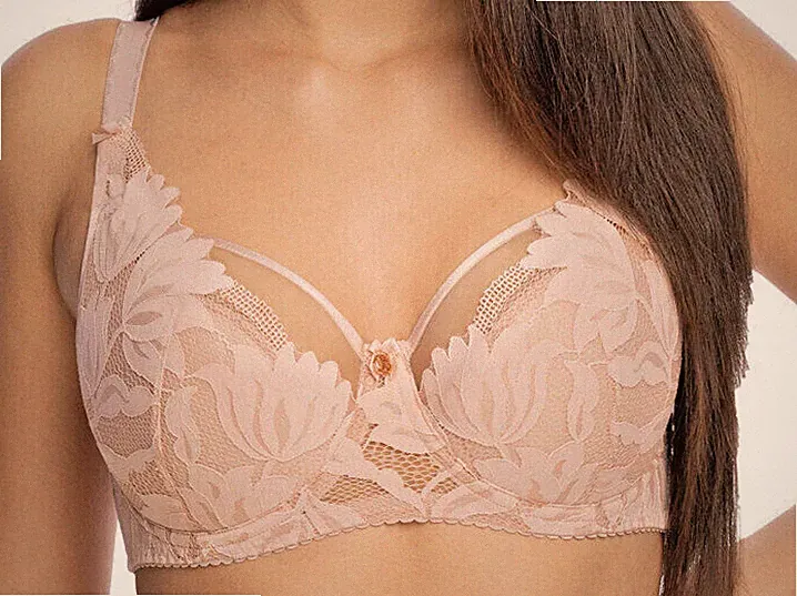 GAIA Keto Klassisch Elegant Schalen Träger Bügel-BH Gr.80D UK 36D Rosa Tüll