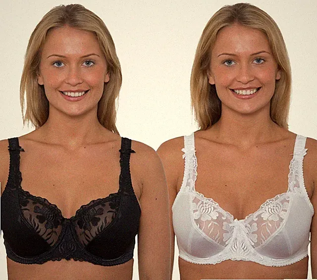 Gemm Satin & Spitze BH Damen Vollschalen Draht & Übergröße Dessous D-J Tassen