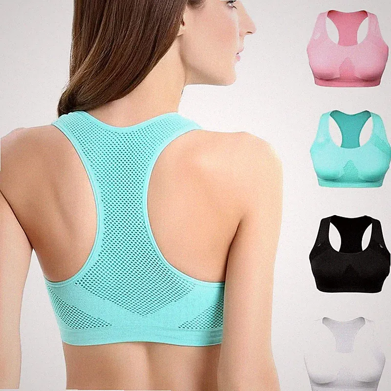 Gepolstert Damen Sport Fitness Yoga Push Up BH Crop Top Bustier Shirt