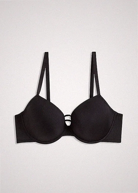 Gepolsterter Push-Up-BH mit Bügel Gr. 70 Cup C Schwarz Damen-Unterwäsche Neu