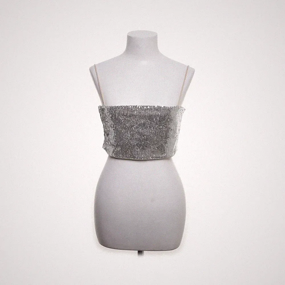 Gina Tricot, Bandeau-BH, Größe: M, Silber, Polyester, Schlangenhaut, Damen #f48