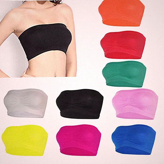 Glamexx24 Damen Classics Ladies Top Pads Bandeau mit or Ohne Push Up Body Sport