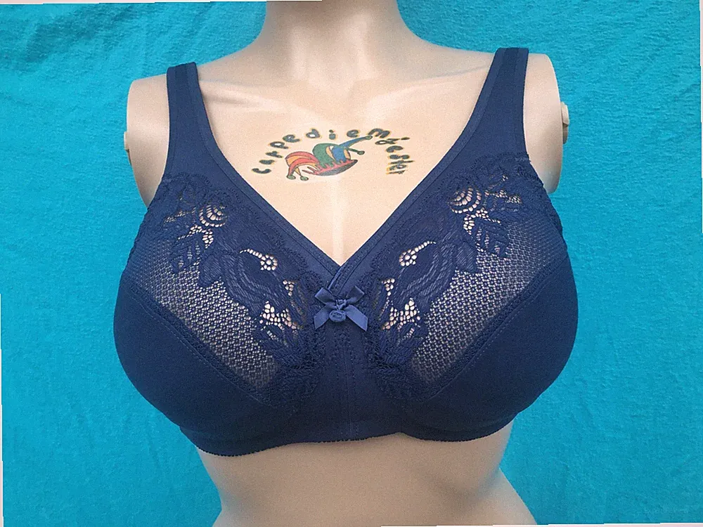 Glamorise Minimizer-Entlastungs-BH ohne Bügel blau Gr. 95 C NEU (4050)