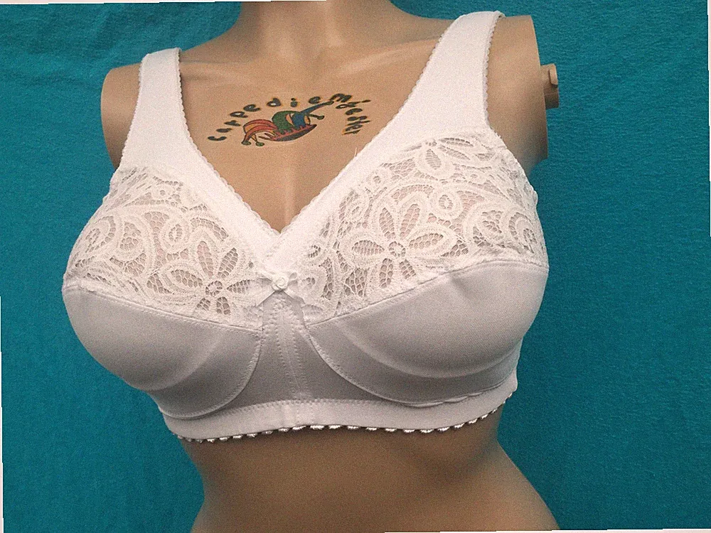 Glamorise Minimizer-Entlastungs-BH ohne Bügel weiß Gr. 80 E NEU (0258)