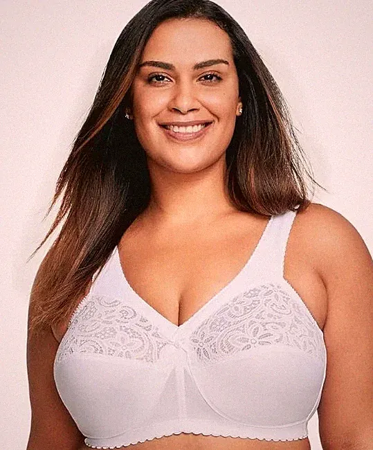 Glamorise Stütz-BH Übergröße MagicLift Baumwolle 1001 WEISS Größe 42DD - b1