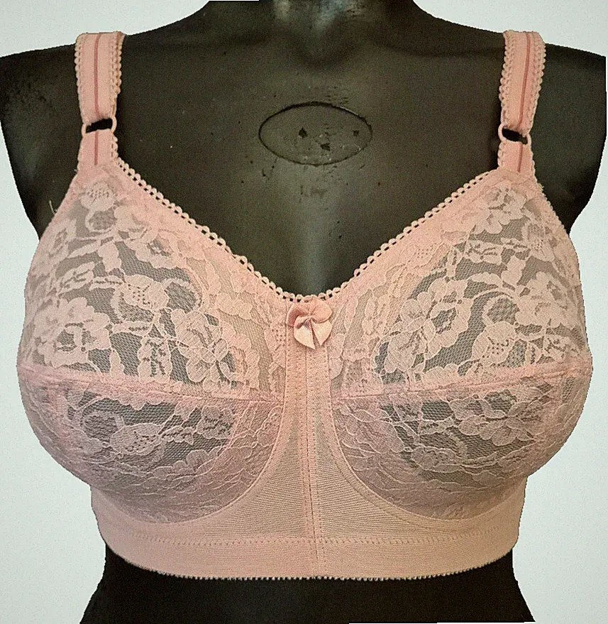 Goddess USA 386 Damen Spitze BH Gr.85C UK 38C vollschale BH ohne Bügel Rosa