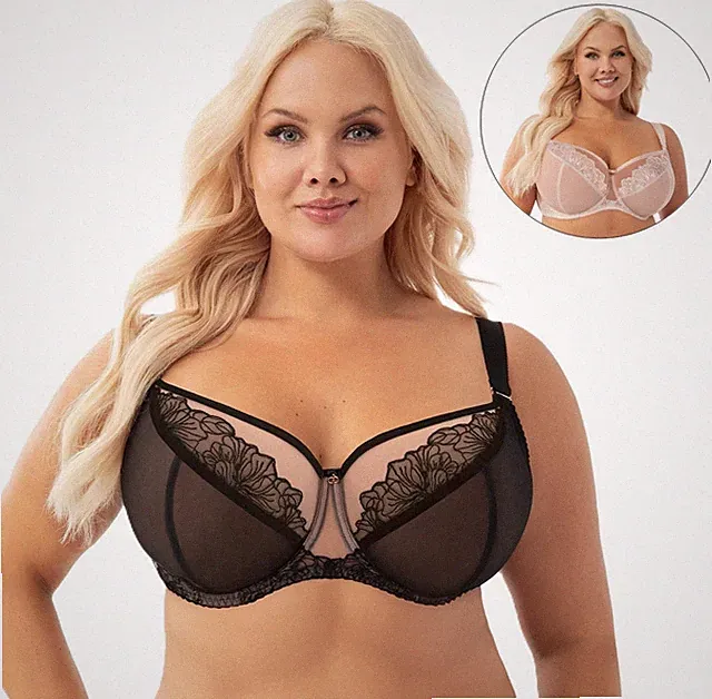 Gorsenia Bügel BH schwarz beige große Größen starker Halt breite Träger Dessous