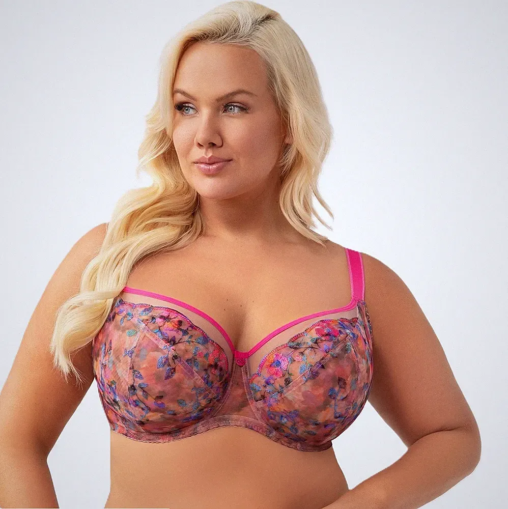 Gorsenia Bügel BH transparent starker Halt große Größen breite Träger Damen