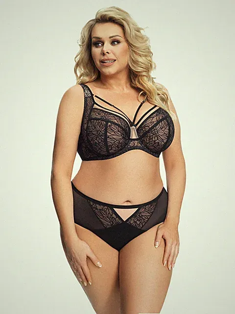 Gorsenia Lingerie Damen Soft Bügel BH Venezia Schwarz Eleganz K638 Cup Gross NEU