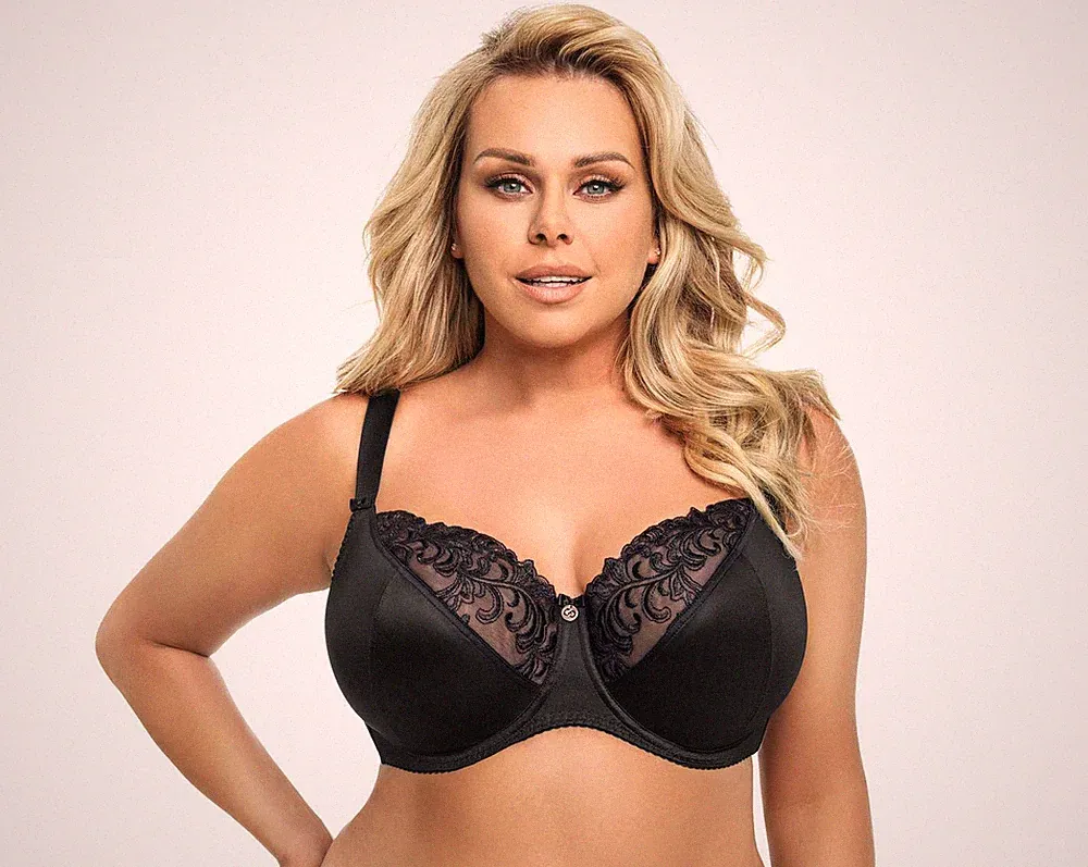 Gorsenia lingerie K378 Damen Spitzen-BH große Größen (made in EU) mit Wäschenetz