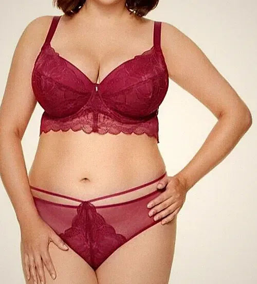 Gorteks Charlize Damen Push-up Halb Korsett Gr.85F + 2 x Slip XL 44 Bügel BH ROT