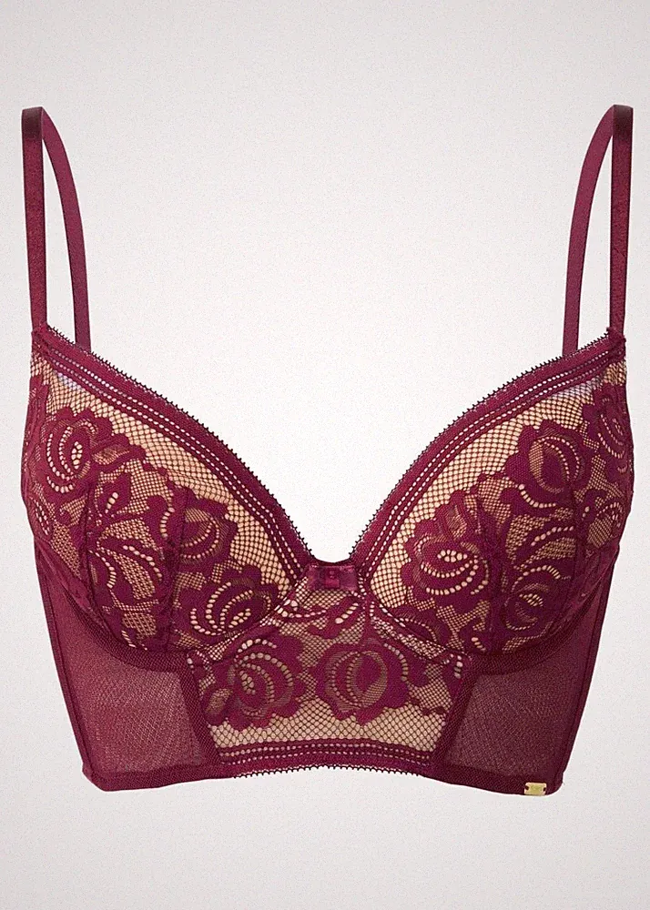 GOSSARD Longline-BH Encore Push-Up Longline BH 80 D Bordeaux pre owned