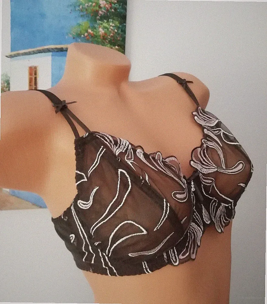 Gr. 75C Nuance Bügel-BH Stickerei-Spitze chocolate - 50 % Rabatt