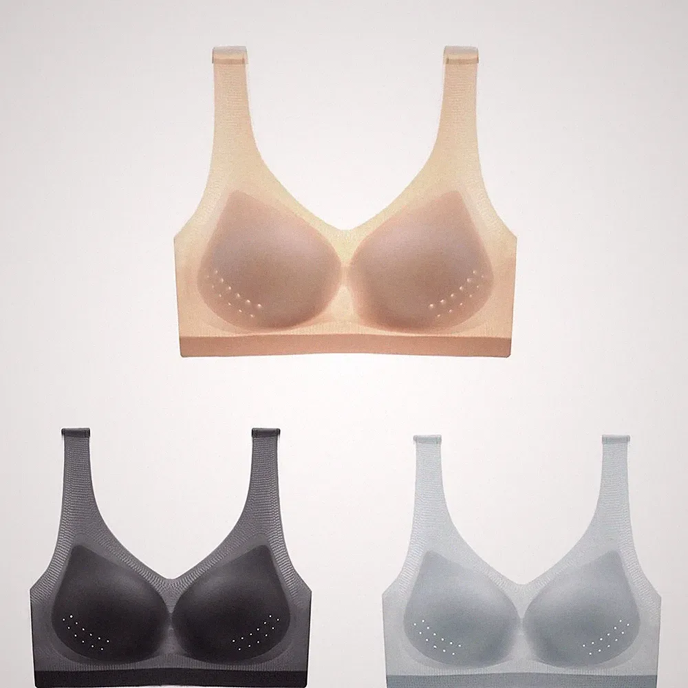 Große Größen Atmungsaktiver Damen BH Ultradünn Nylon Spandex Vollflächig