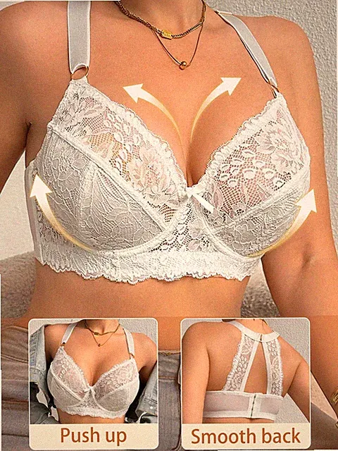 Große Größen Damen Spitzen Unterbügel BH Atmungsaktiv und Rutschfest Billig24