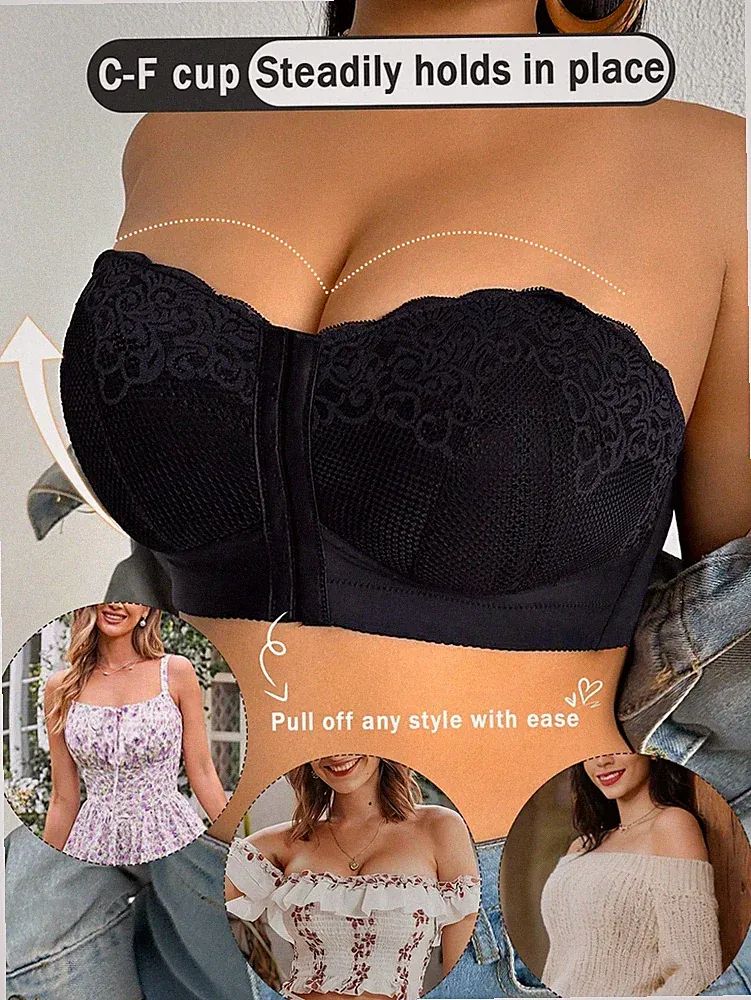 Große Größen Drahtloser Spitzen BH, Sexy & Bequemer BH mit Billig24
