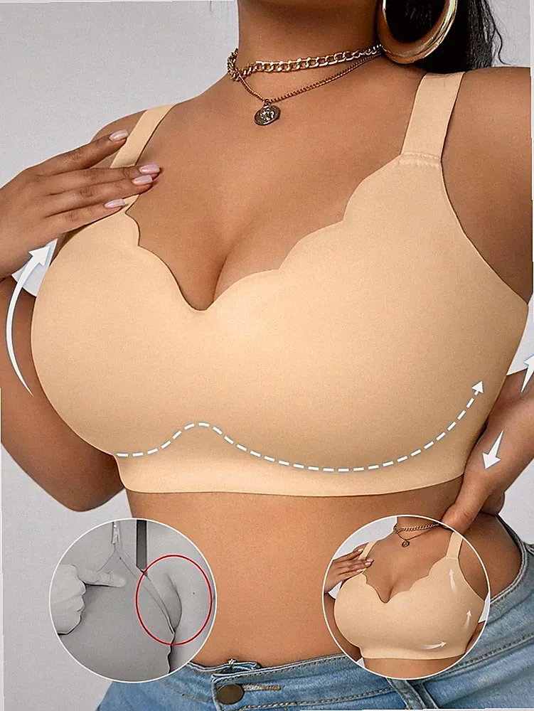 Große Größen Nahtloser Drahtloser BH für Damen Bequemer Push up mit Billig24