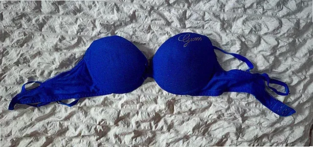 Guess BH Damen 34C (75C) Bugel Verstellbare Trager Blau Haken & Schlaufe