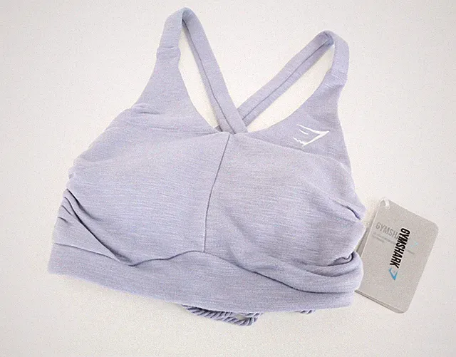 Gymshark Ruched Damen Sport Bh XS Intense Stahlblau Refular Für Unterstützend