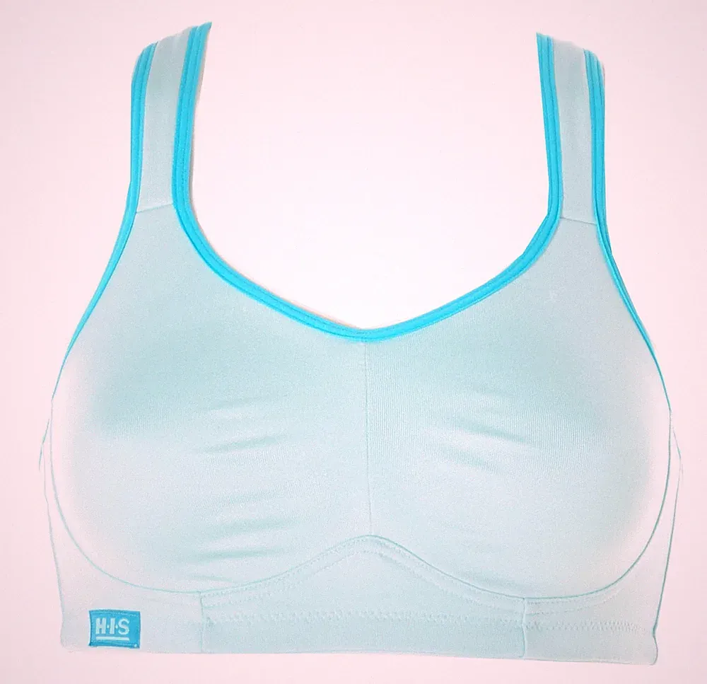 H.I.S Damen Bustier Ringerrücken nahtlos vorgeformten Sport BH (Blau, 70B) J5716