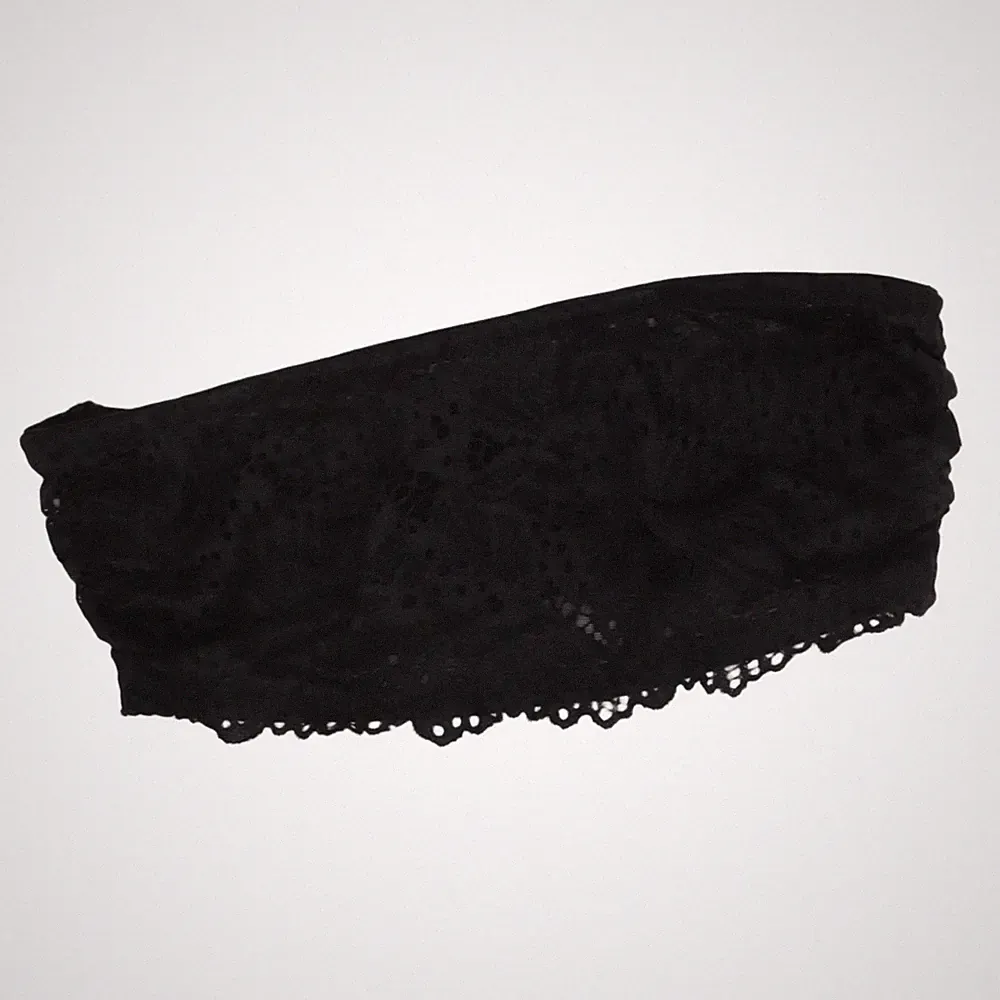 H&M, Bandeau-BH, Größe: 34, Schwarz, Baumwolle/Elasthan/Polyamid, Blumen #Bi4