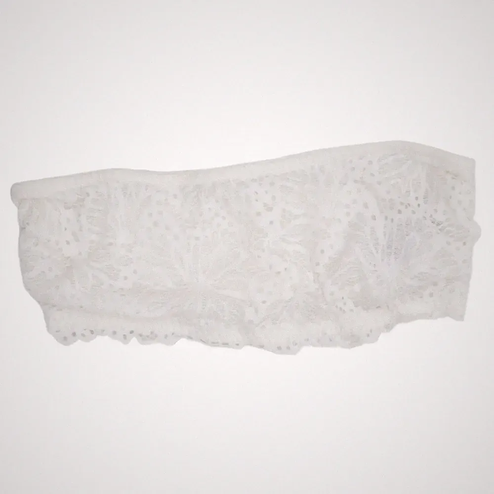 H&M, Bandeau-BH, Größe: 34, Weiß, Baumwolle/Elasthan/Polyamid, Blumen #L7R