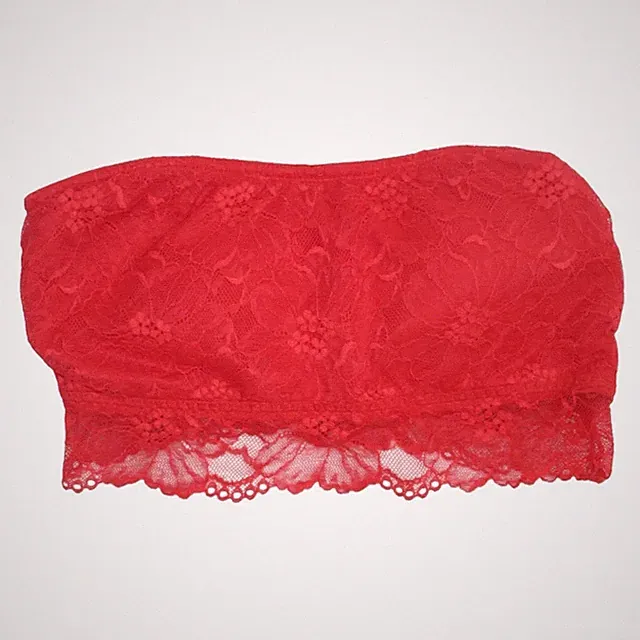 H&M, Bandeau-BH, Größe: 38, Rot, Baumwolle/Elasthan/Nylon, Spitze, Damen #h1I