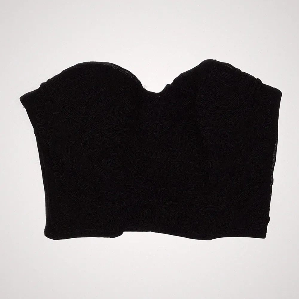 H&M, Bandeau-BH, Größe: 38, Schwarz, Paisley, Damen #Omm