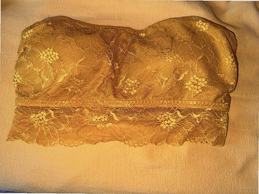 H&M Bandeau BH trägerlos Größe 42 goldgelb Spitze