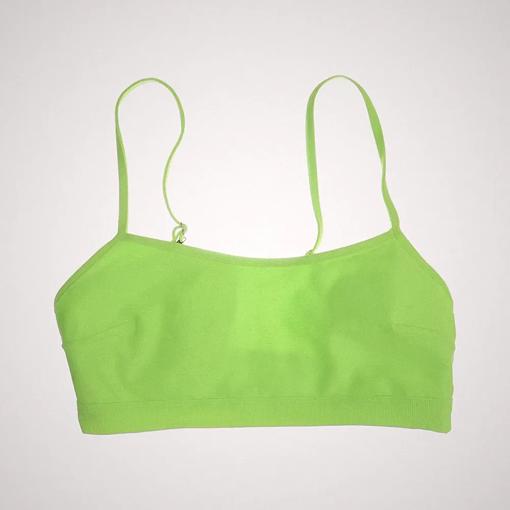 H&M, Sport-BH, Größe: 38, Gelb, Elasthan/Polyester, Einfarbig, Rippenstrick #JBv