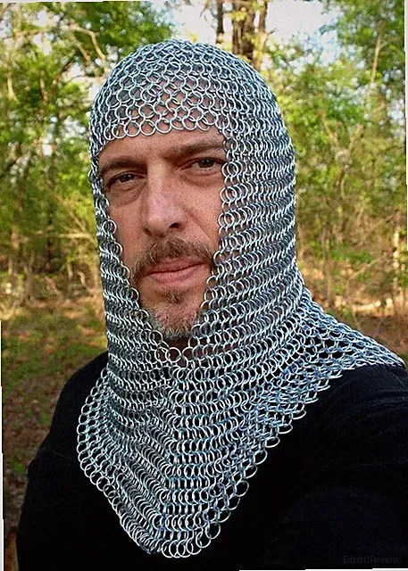 Handgefertigtes Stahl Kettenhemd Kettenhemd Coif Rüstung Kapuze für Hauberk U...