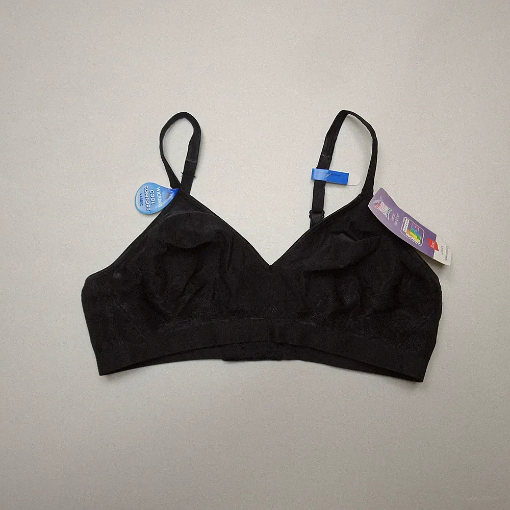 Hanes Damen Ultimate Comfort Flex Fit BH ohne Bügel Größe XL schwarz DHHU11