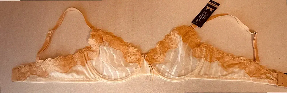 Heidi Natural Lift BH-Set 85C Elfenbein weiß Mesh Spitze transparent mit Bügel